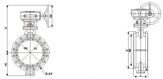 D643H氣(qì)動法蘭連(lian)接金屬密(mì)封蝶閥